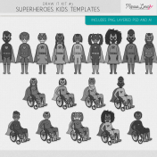 Draw It Templates Kit #3- Superhero Kids