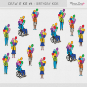 Draw It Kit #8- Birthday Kids