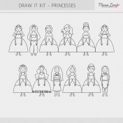 Draw It Kit- Princesses Templates