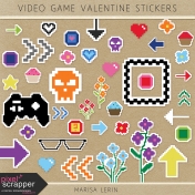 Video Game Valentine Stickers Kit