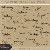 Handwritten Calendar Words