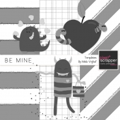 Be Mine- Cute Little Monsters Templates Kit