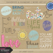 Raindrops & Rainbows- Word Art