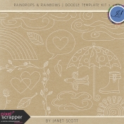 Raindrops & Rainbows- Doodle Template Kit 2