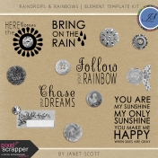 Raindrops & Rainbows- Element Template Kit