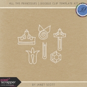 All the Princesses- Doodle Clip Template Kit