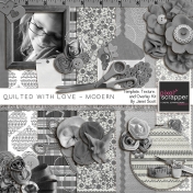 Quilted With Love- Modern Template, Texture and Overlay Kit