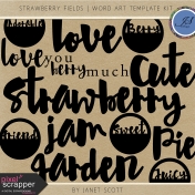 Strawberry Fields- Word Art Template Kit