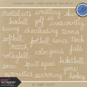 Toolbox Calendar 3- Sports Word Art Template Kit