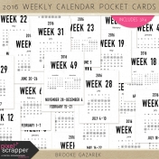 2016 Weekly Calendar Pocket Cards Kit