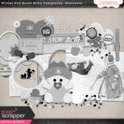 Winter Fun Snow Baby Templates- Elements