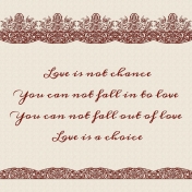 Love is not chance