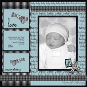 Project: Scraplift (Myself) Ashton Baby Book, Title Page (Digital) TWEAKED