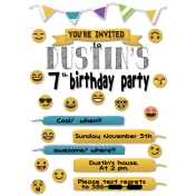 Dustins Emoji Birthday Party Invite Printable