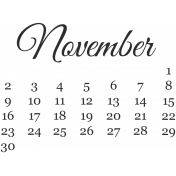 Dates- November Mini Calendar