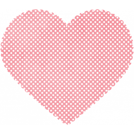 Be Mine - Pink Polka Dot Scalloped Heart graphic by Janet Kemp ...