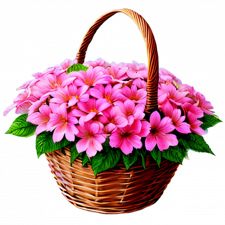 Country Pink Flower Basket Graphic By Stacy Stevens 