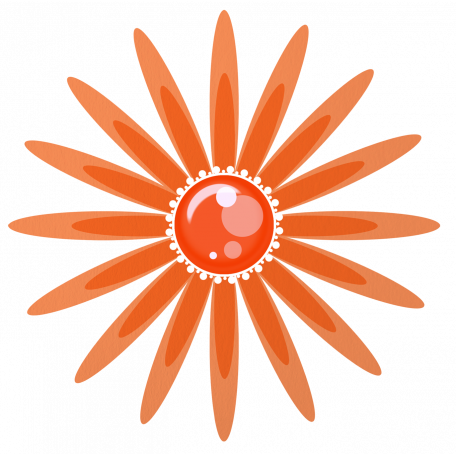 Flower and pearl 6/11 - Orange graphic by Myriam Morand ...