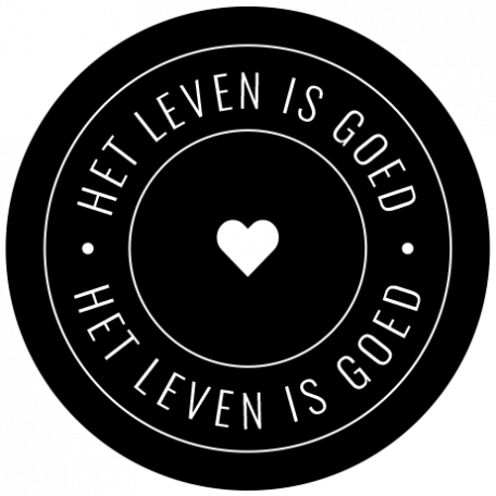 Dutch Black & White Labels Kit #3 - Label 3 Het leven is goed graphic ...