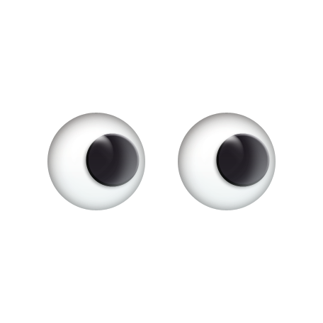 shauncrockett: a pair of large googly eyes on a white background looking  directly at the camera