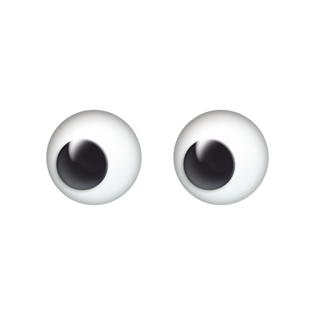 shauncrockett: a pair of large googly eyes on a white background