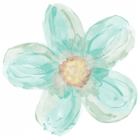 Life In Full Bloom - Painted Teal Flower 2 graphic by Janet Kemp