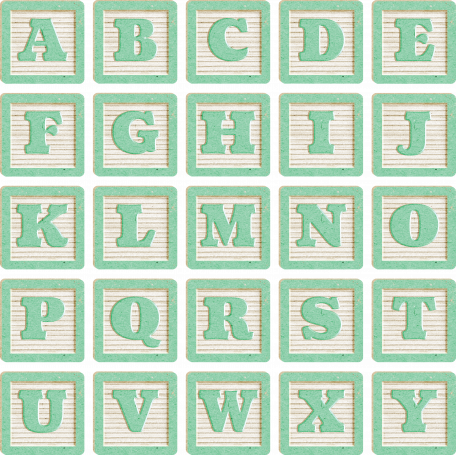 New Day Baby Lt Green Alpha Blocks A-Y Sheet graphic by Jessica Dunn 🍁 ...