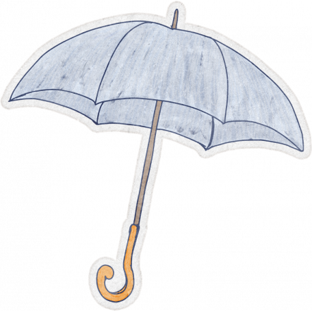 Rainy Days Sticker Umbrella Light Blue graphic by Jessica Dunn 🌼 ...