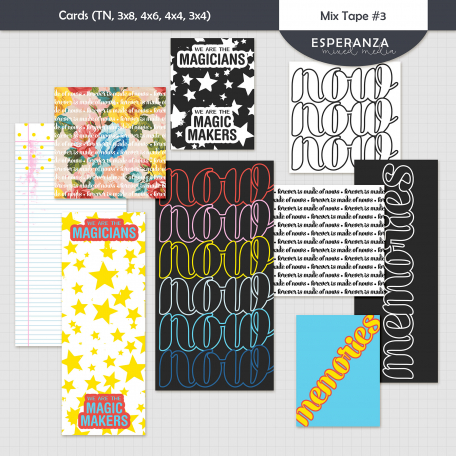 Mix Tape #3 Cards Kit by Esperanza Mixto graphics kit ...