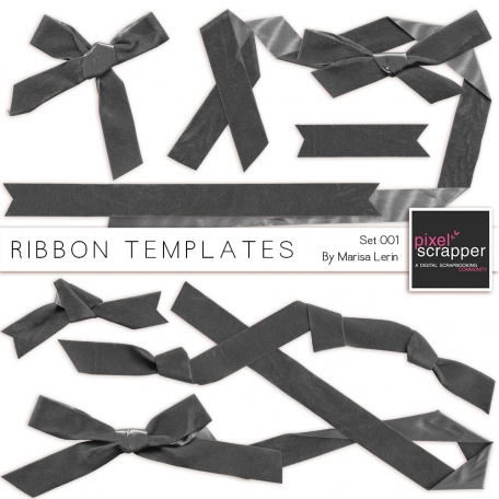 Ribbon Templates Kit #1 by Marisa Lerin graphics kit | DigitalScrapbook ...