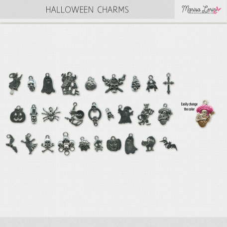 Halloween Charms Kit by Marisa Lerin graphics kit | DigitalScrapbook ...