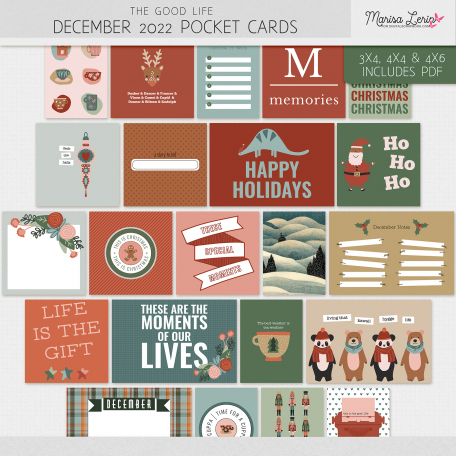 The Good Life: December 2022 Pocket Cards Kit by Marisa Lerin graphics ...