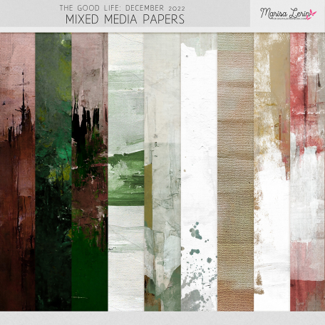 The Good Life December Mixed Media Papers Kit By Marisa Lerin