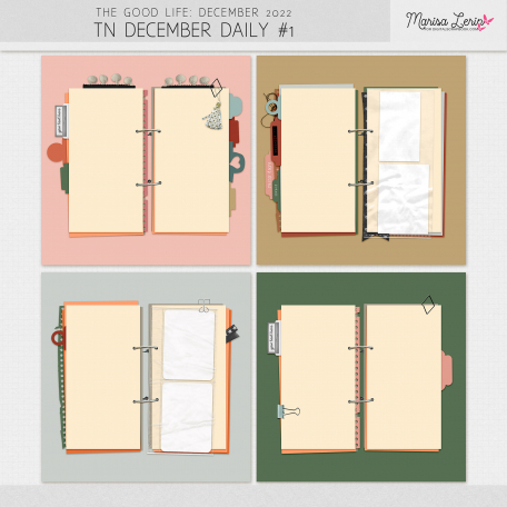 The Good Life December 2022 December Daily TN Layouts Kit 1 By Marisa Lerin Graphics Kit