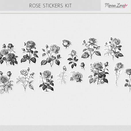 Rose Stickers Kit by Marisa Lerin graphics kit | DigitalScrapbook.com ...