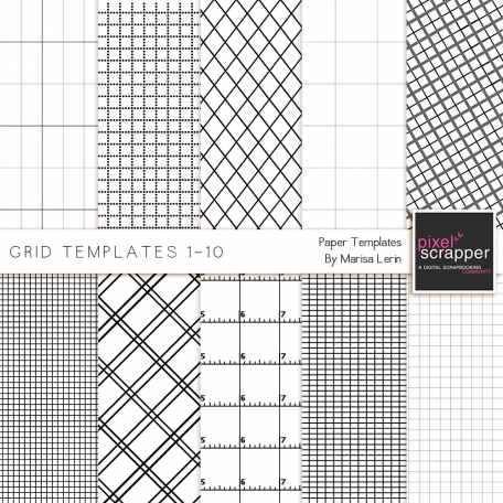 Grid Paper Templates 1-10 Kit by Marisa Lerin graphics kit ...