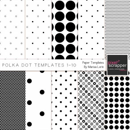 Polka Dot Paper Templates 1-10 Kit by Marisa Lerin graphics kit ...