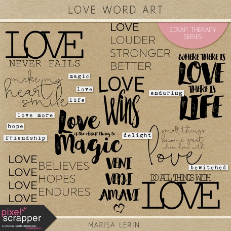 Love Word Art Kit by Marisa Lerin graphics kit | DigitalScrapbook.com ...