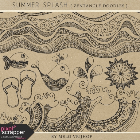 Summer Splash - Zentangle Doodles by Melo Vrijhof graphics kit