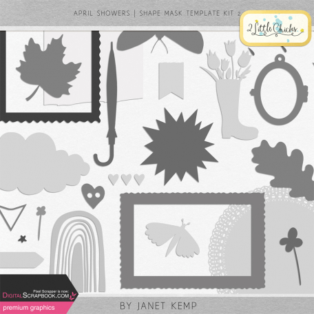 April Showers - Shape Mask Template Kit 2 by Janet Kemp graphics kit ...