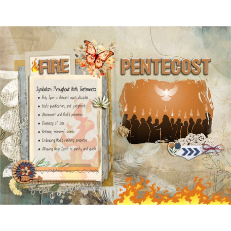 Bible Journaling; Feast of weeks Fire Symbolism, Treasure Journal Page