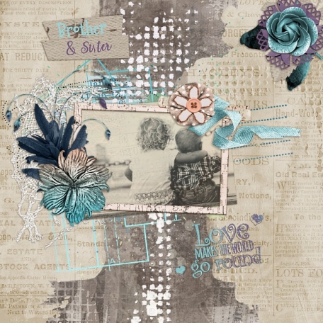 Brother and sister by Lou Smith | DigitalScrapbook.com Digital Scrapbooking