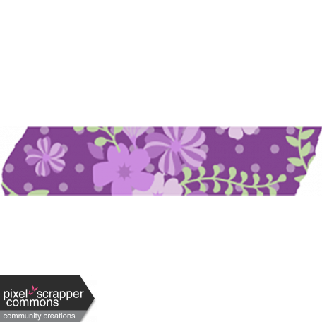 Purple Green Floral Washi Tape 02