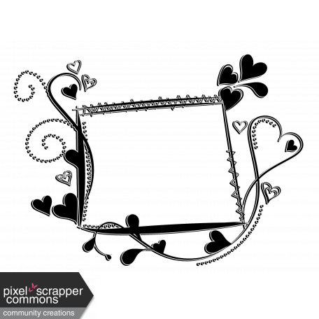 Black Heart frame graphic by Gina Jones | DigitalScrapbook.com Digital