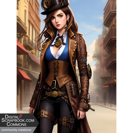 steampunk girl background