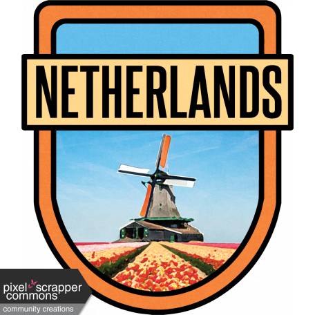 Netherlands Word Art Crest