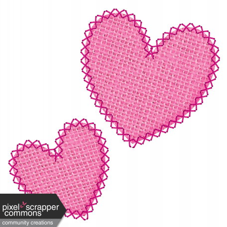 Fabric Hearts Pink