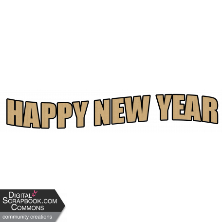 Wordart – Happy New Year kraft and black