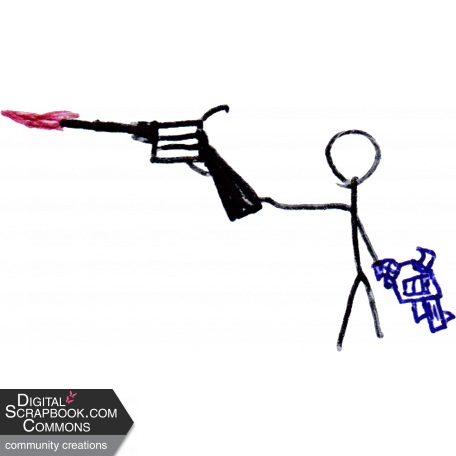 Doodle Stick Figure With Guns graphic by Rosanne Lodge ...