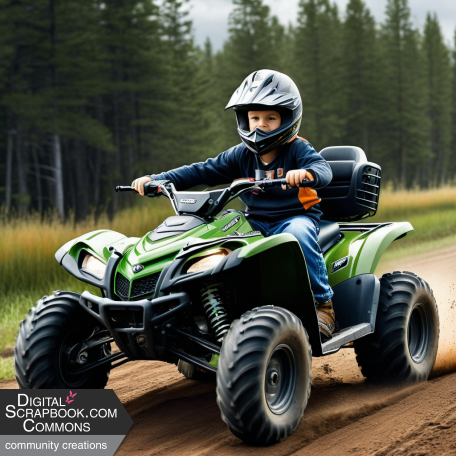 Boy riding ATV